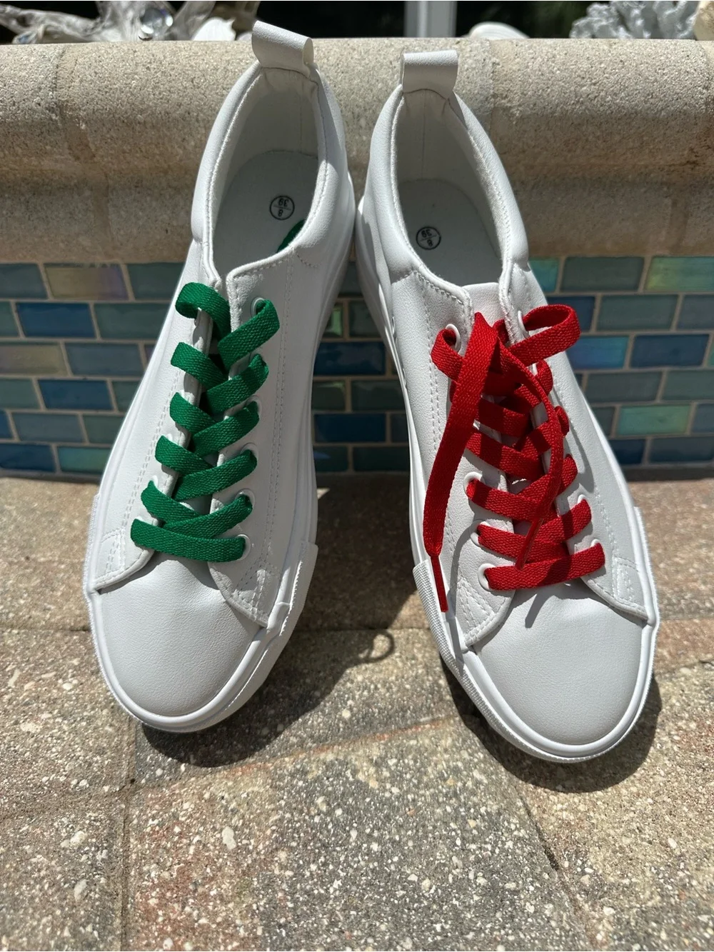 SERNIAL Womens White Platform Sneakers PU Leather Shoes